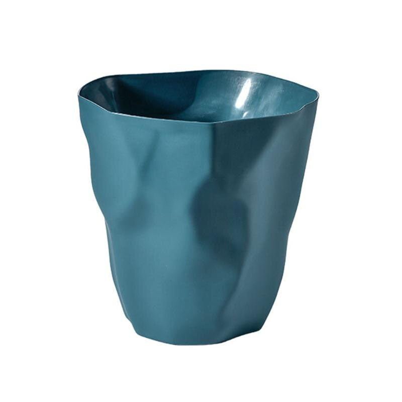 Organische Prullenbak met Golvende Vormen Wit Geel Donkerblauw Zwart Roze Lichtgroen Kunststof Afvalbak Scandinavische Woondecoratie Kleine Ruimtes Kantoor Slaapkamer Badkamer | Sansoti