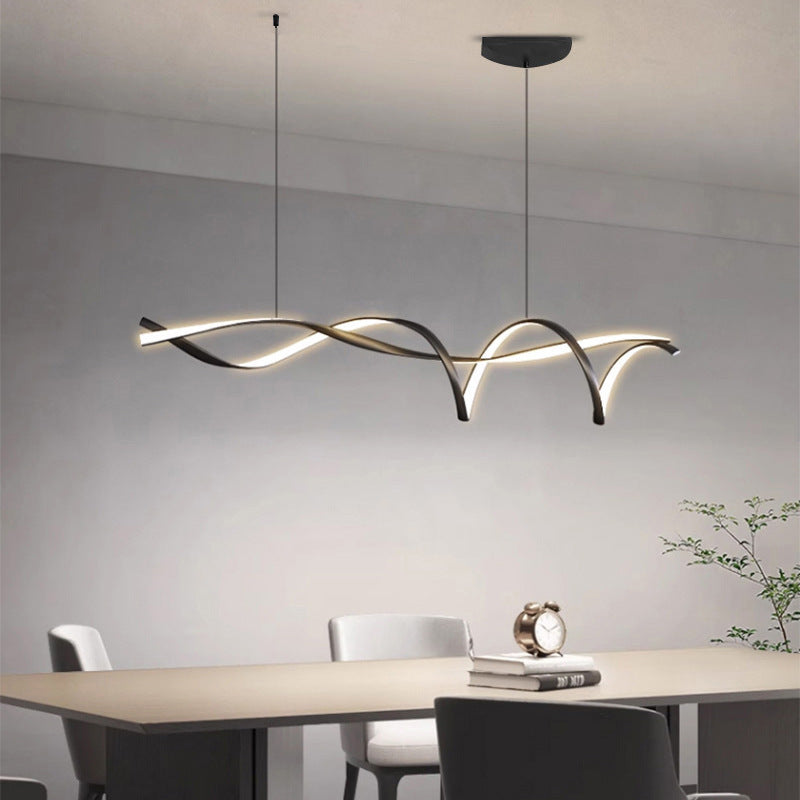 Suspension scandinave pour table de cuisine design linéaire E27 réglable pour salle à manger, îlot de cuisine et bar minimaliste | Sansoti