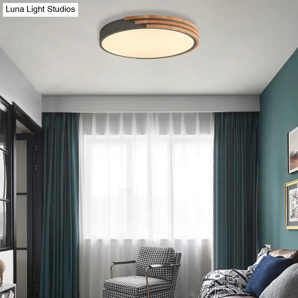 Ronde Plafondlamp Hout & Acryl – Scandinavische Stijl 40cm | Sansoti