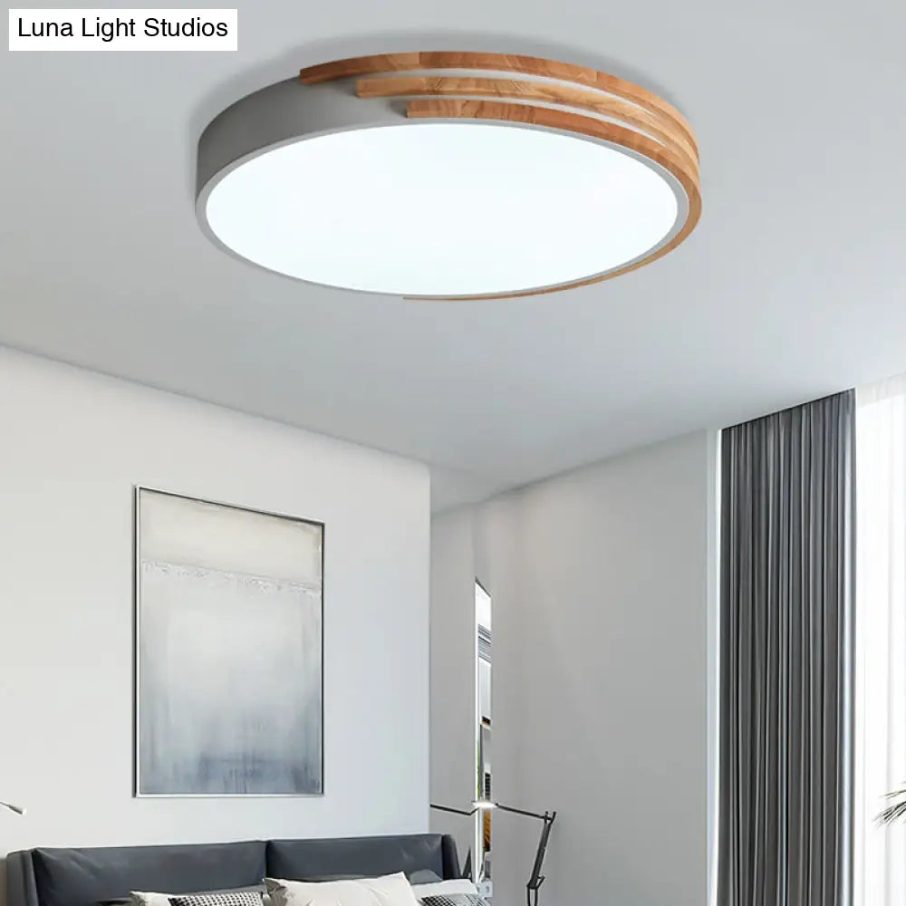 Ronde Plafondlamp Hout & Acryl – Scandinavische Stijl 40cm | Sansoti