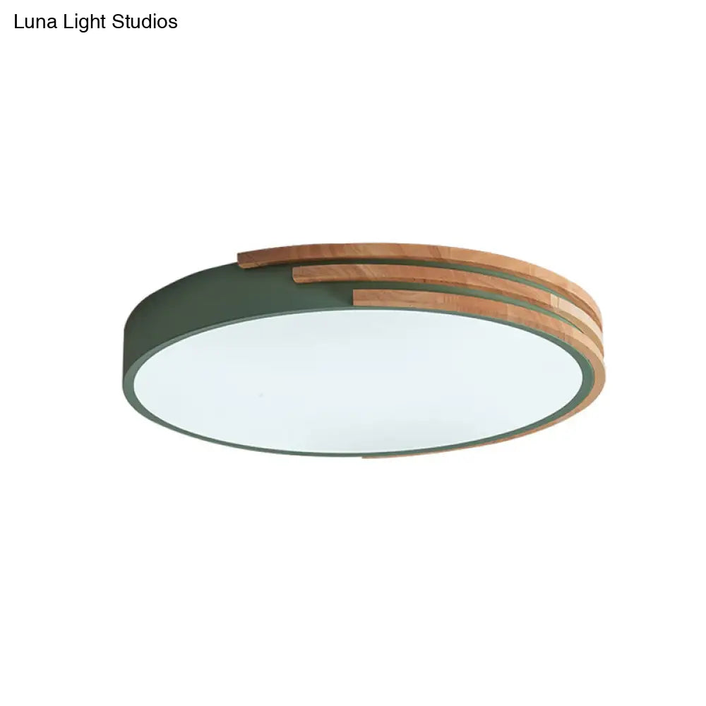 Ronde Plafondlamp Hout & Acryl – Scandinavische Stijl 40cm | Sansoti
