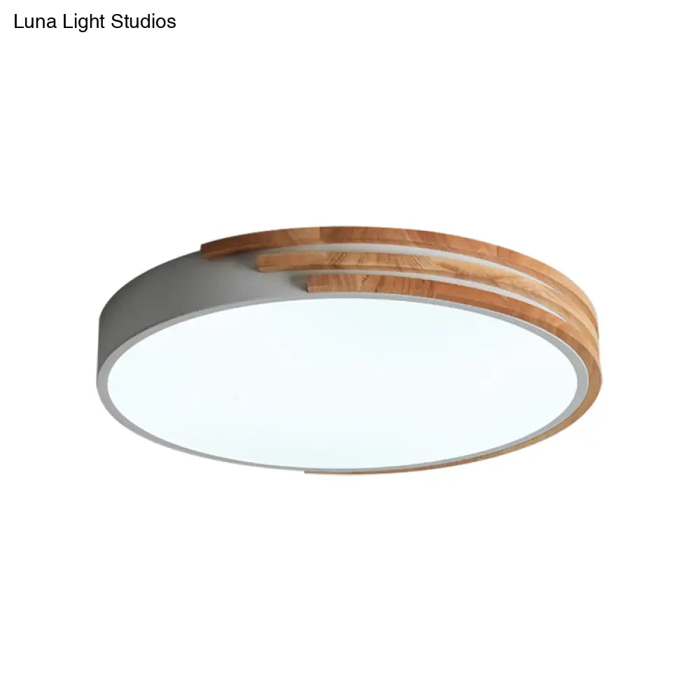Ronde Plafondlamp Hout & Acryl – Scandinavische Stijl 40cm | Sansoti