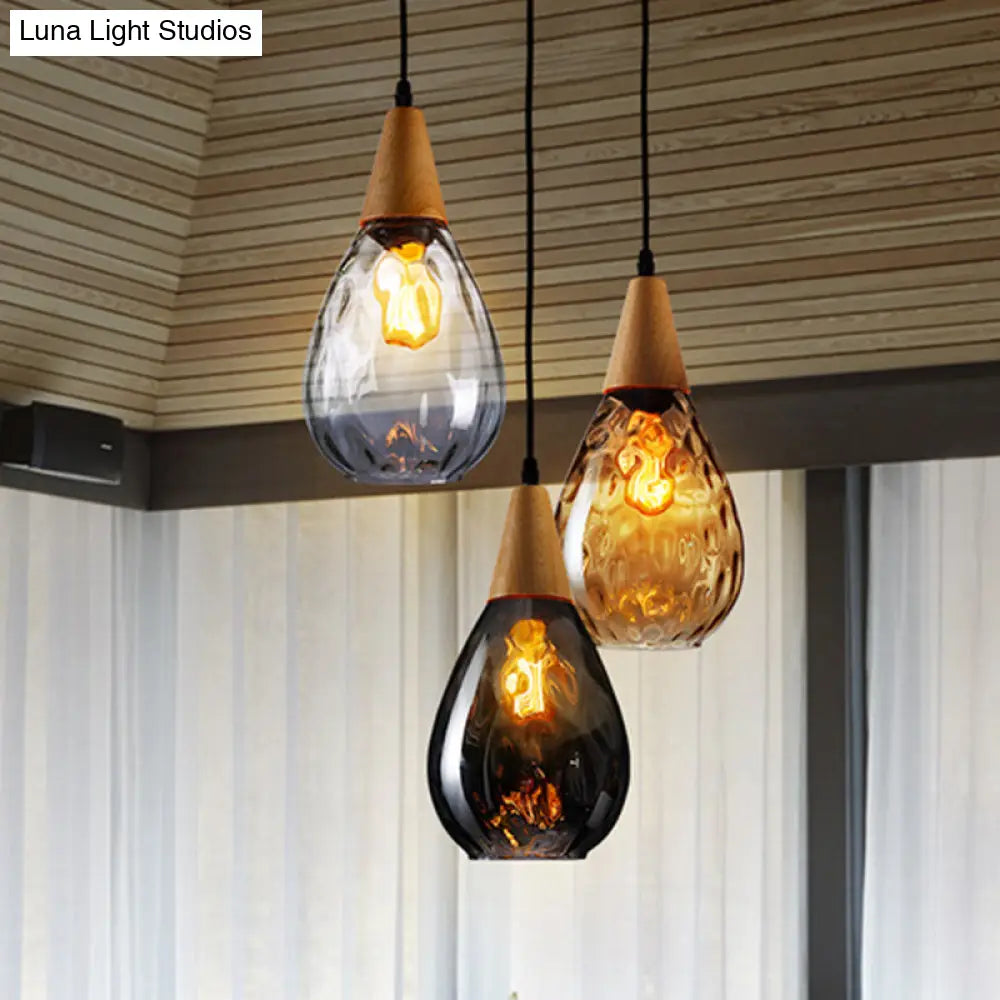 Glas-Hängeleuchte Tropfenform skandinavisches Design Esszimmer Wohnzimmer Deckenleuchte verstellbares Kabel 120 cm E27 | Sansoti