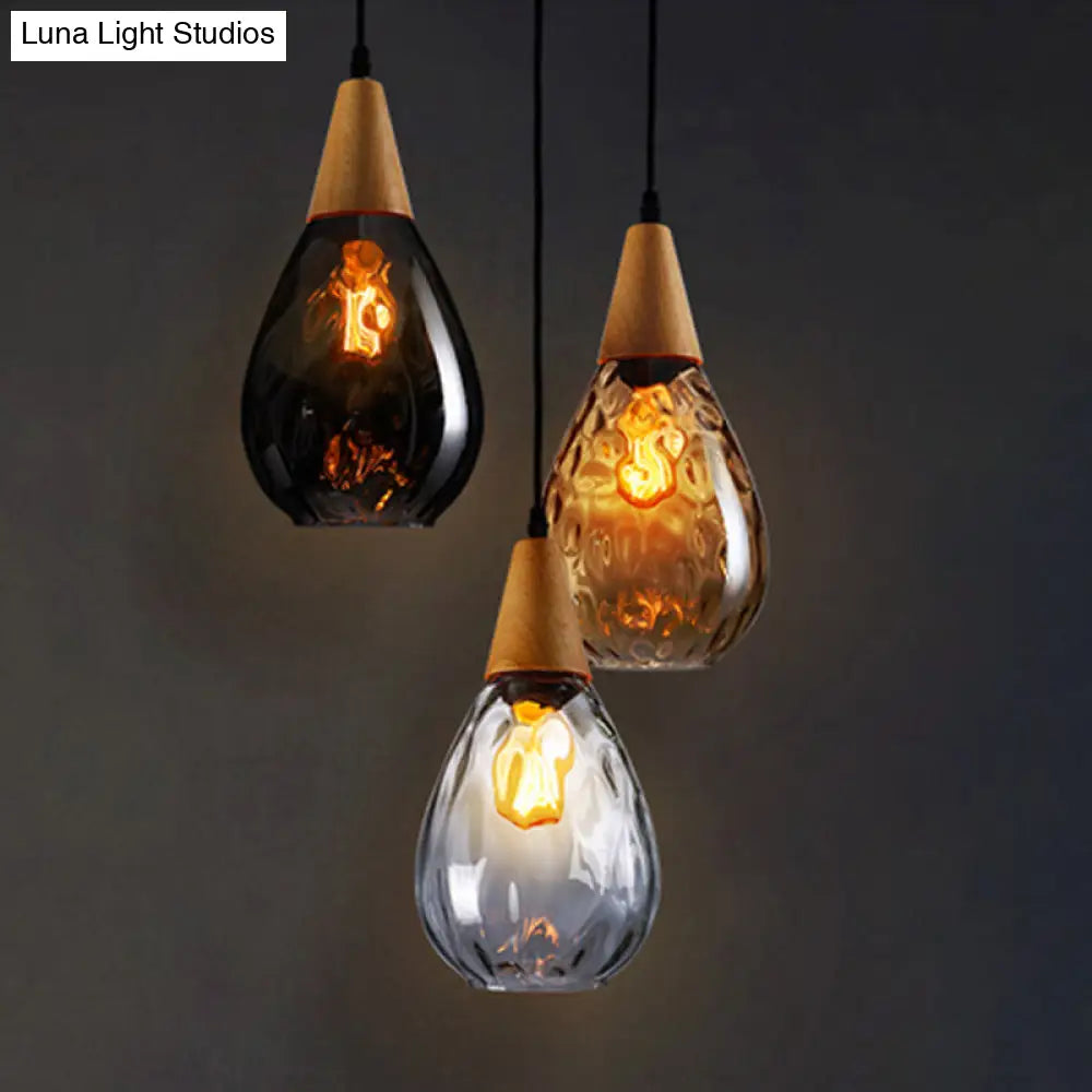 Glas-Hängeleuchte Tropfenform skandinavisches Design Esszimmer Wohnzimmer Deckenleuchte verstellbares Kabel 120 cm E27 | Sansoti