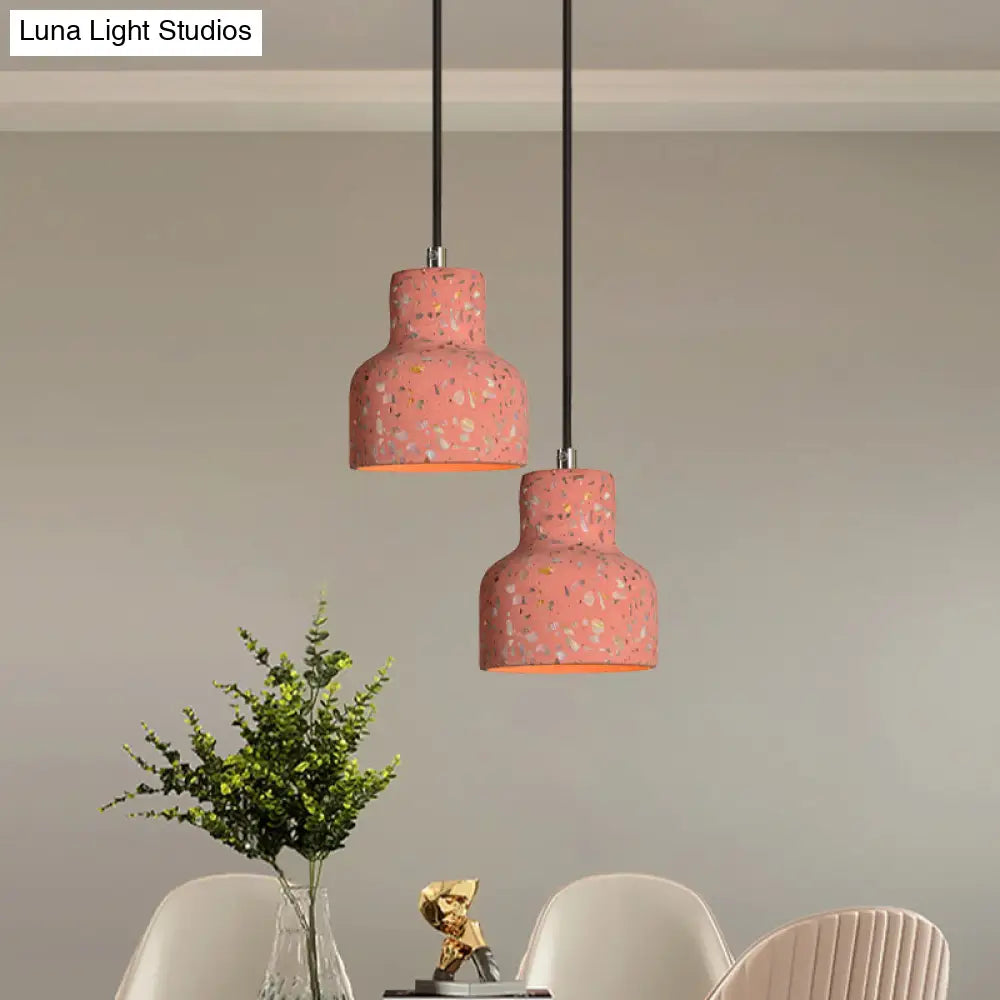 Lampa wisząca z cementu terrazzo, oświetlenie stołu jadalnego, industrialny design, lampa pendel, oprawka E26 E27, styl nordycki | Sansoti