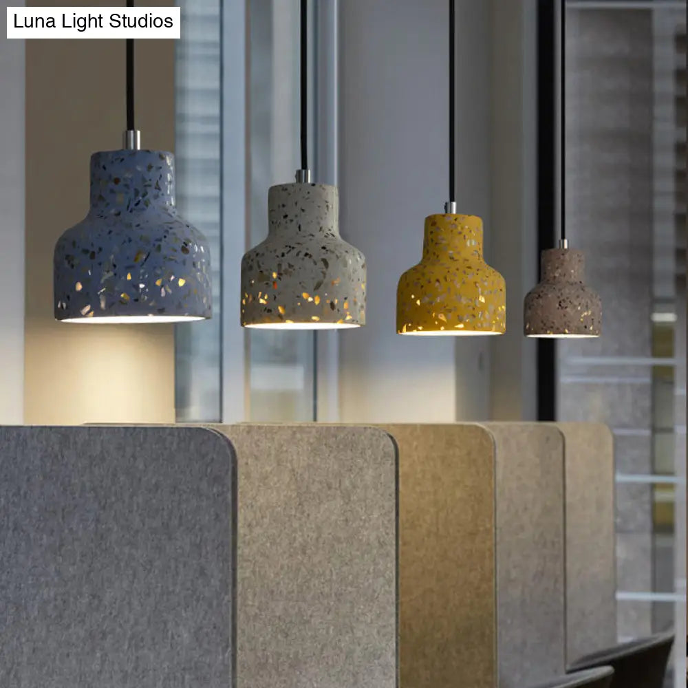 Lampa wisząca z cementu terrazzo, oświetlenie stołu jadalnego, industrialny design, lampa pendel, oprawka E26 E27, styl nordycki | Sansoti
