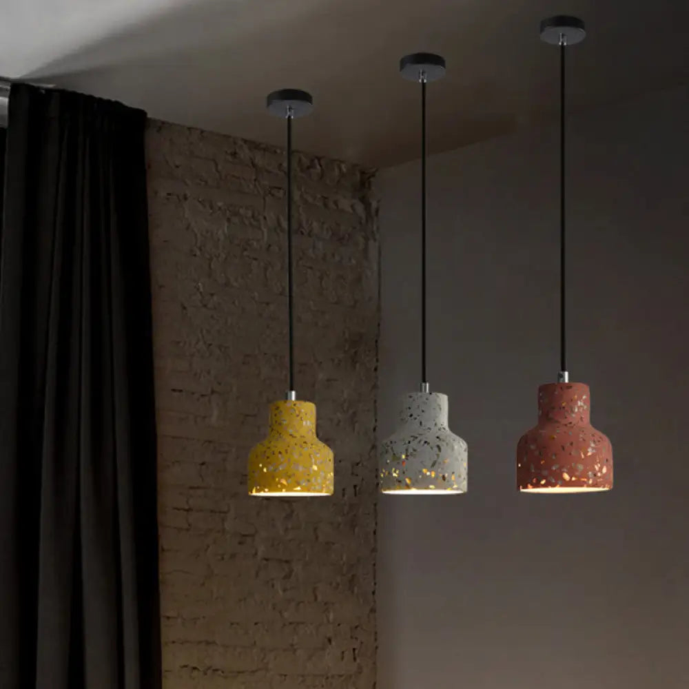 Lampa wisząca z cementu terrazzo, oświetlenie stołu jadalnego, industrialny design, lampa pendel, oprawka E26 E27, styl nordycki | Sansoti