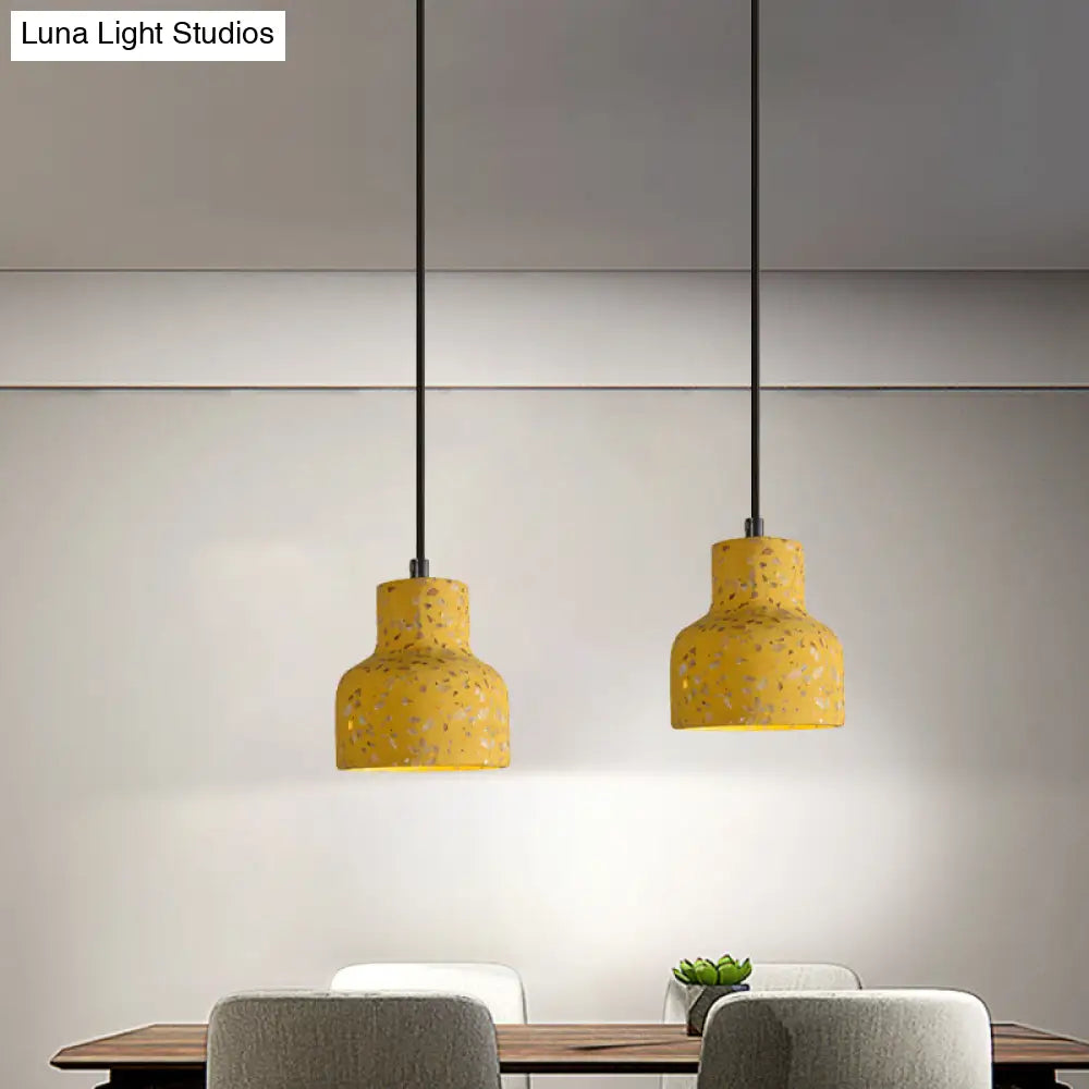 Lampa wisząca z cementu terrazzo, oświetlenie stołu jadalnego, industrialny design, lampa pendel, oprawka E26 E27, styl nordycki | Sansoti