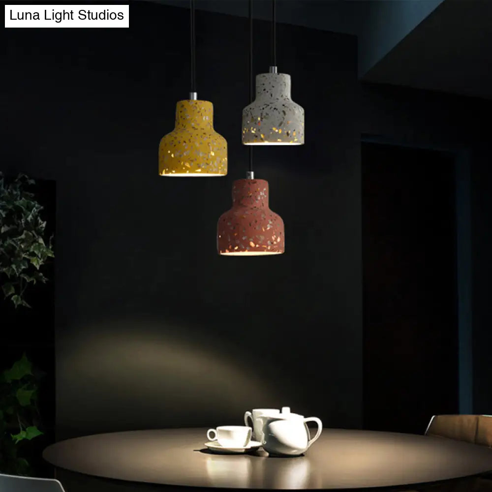 Lampa wisząca z cementu terrazzo, oświetlenie stołu jadalnego, industrialny design, lampa pendel, oprawka E26 E27, styl nordycki | Sansoti