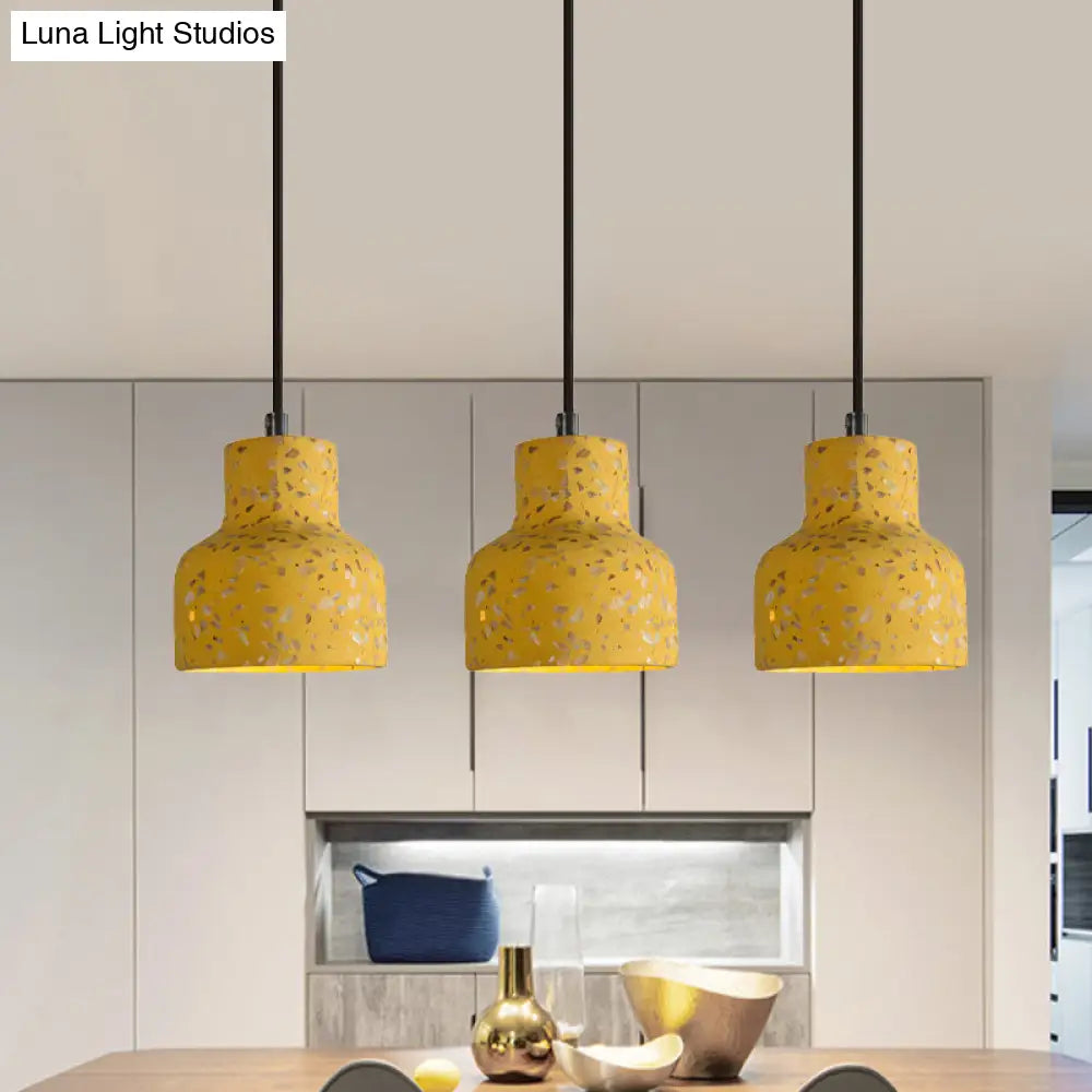 Lampa wisząca z cementu terrazzo, oświetlenie stołu jadalnego, industrialny design, lampa pendel, oprawka E26 E27, styl nordycki | Sansoti