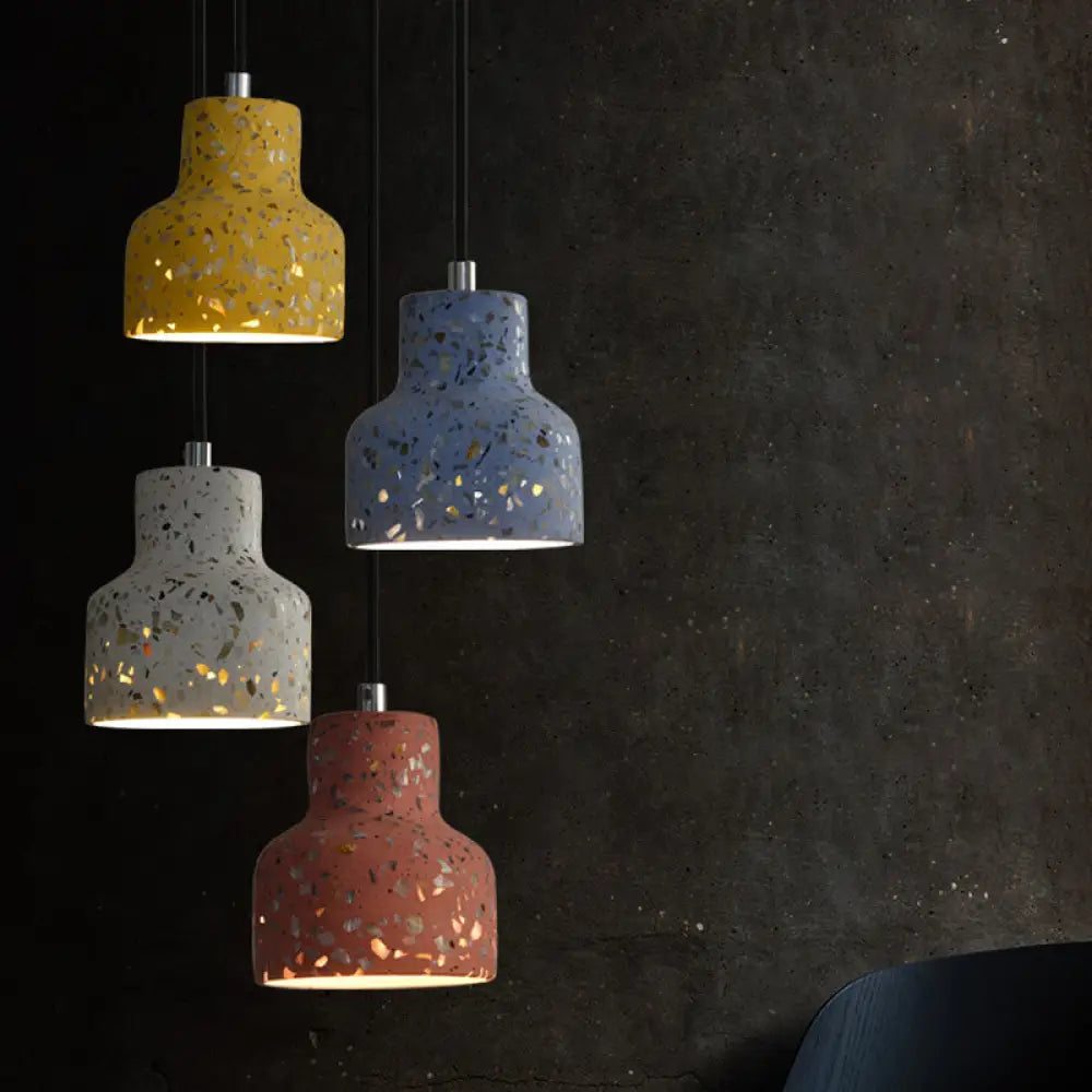 Lampa wisząca z cementu terrazzo, oświetlenie stołu jadalnego, industrialny design, lampa pendel, oprawka E26 E27, styl nordycki | Sansoti