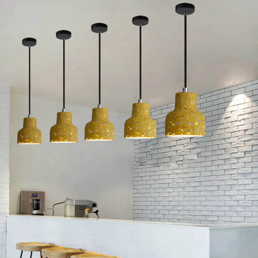 Lampa wisząca z cementu terrazzo, oświetlenie stołu jadalnego, industrialny design, lampa pendel, oprawka E26 E27, styl nordycki | Sansoti