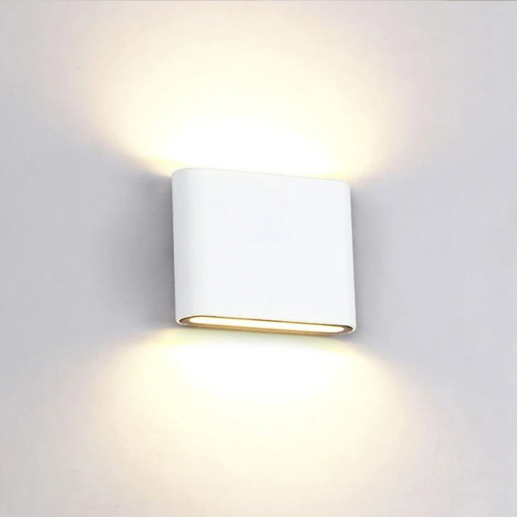 Zewnętrzna lampa ścienna LED IP65, wodoodporna, aluminiowa, czarna, biała lub szara, do ogrodu, na taras i werandę, nowoczesny design, 6 W lub 12 W | Sansoti