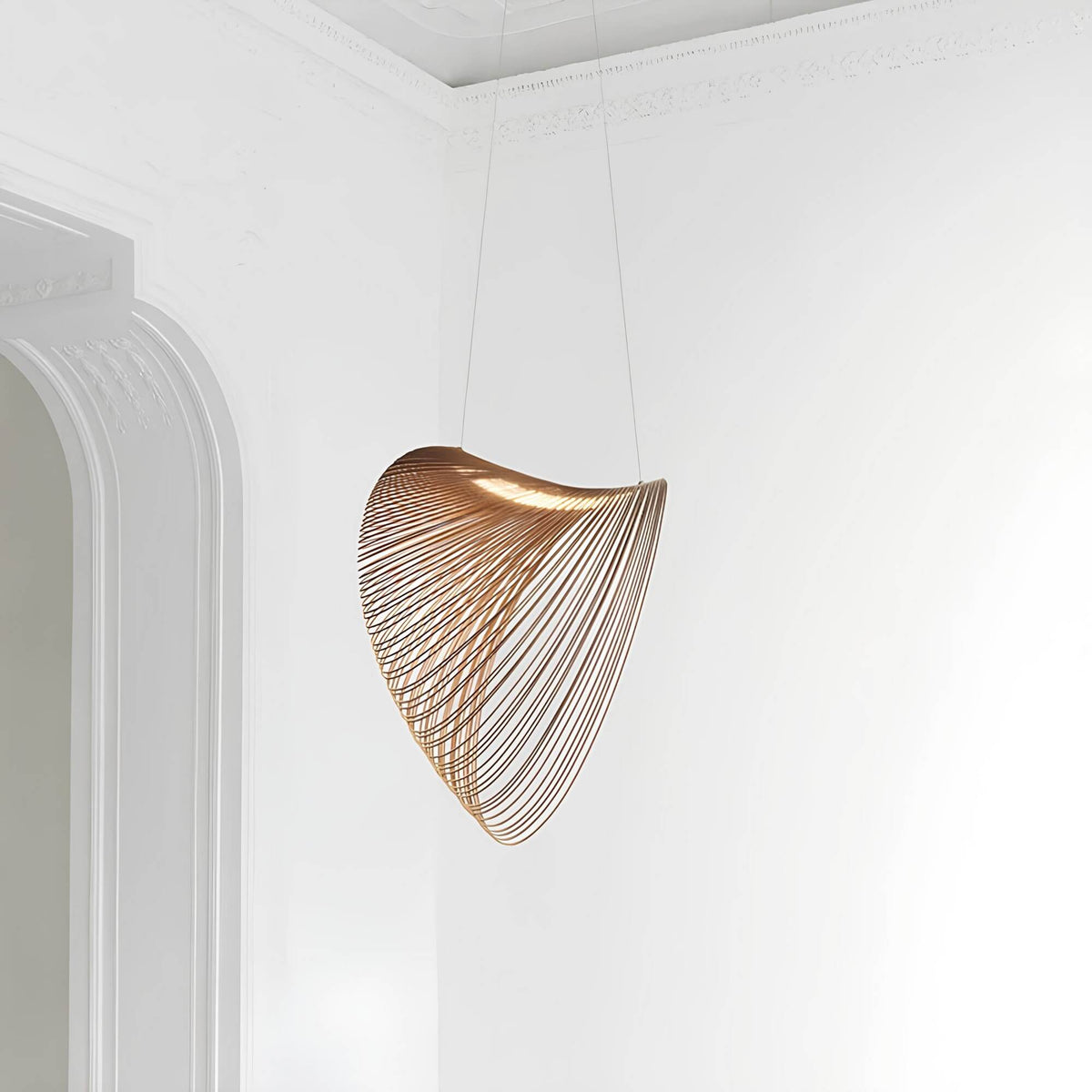 Hanglamp Metaal met Eiken Accent Modern Scandinavisch Design E27 Fitting voor Eetkamer Keuken Woonkamer | Sansoti