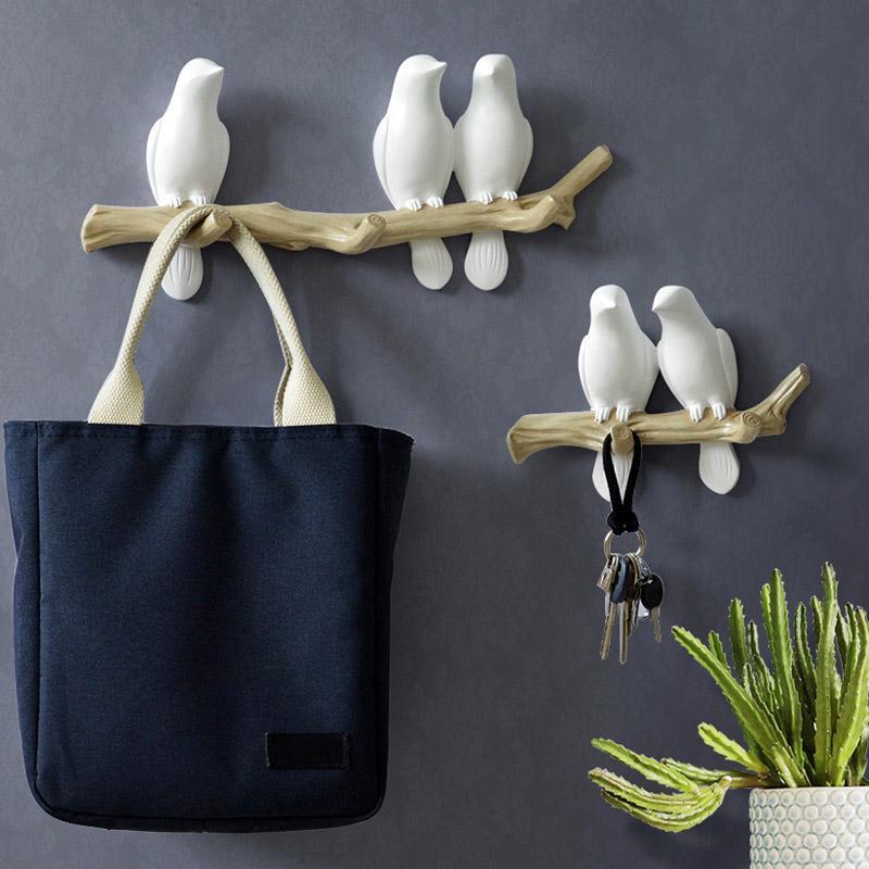 Decoratieve Wandhaak met Vogelontwerp – Harskunst voor Hal, Slaapkamer en Badkamer – Stijlvolle Opbergoplossing met Natuurlijke Charme | Sansoti