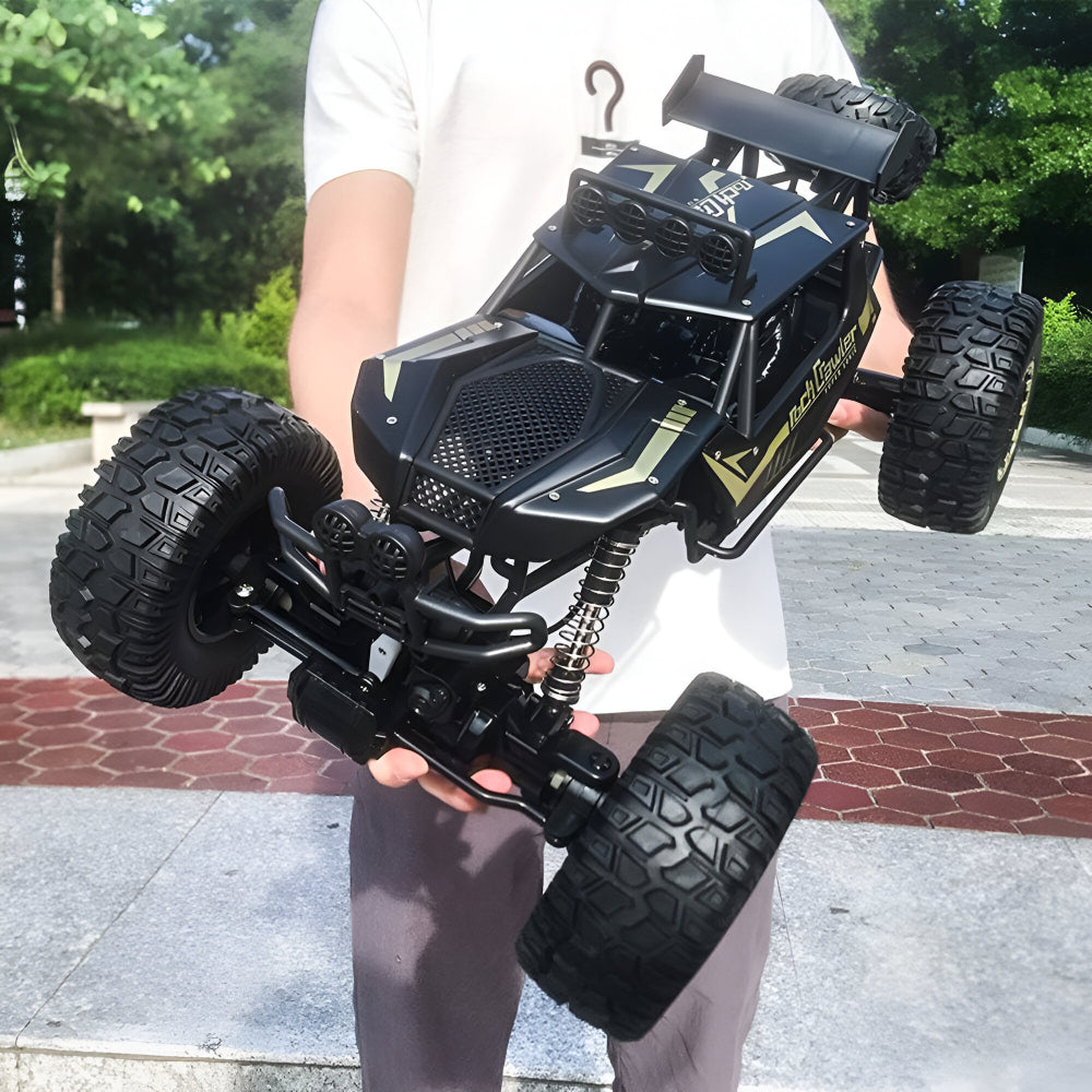 Bestuurbare Monstertruck Terreinwagen Metalen Chassis 4WD RC Auto Zwart Goud | Sansoti