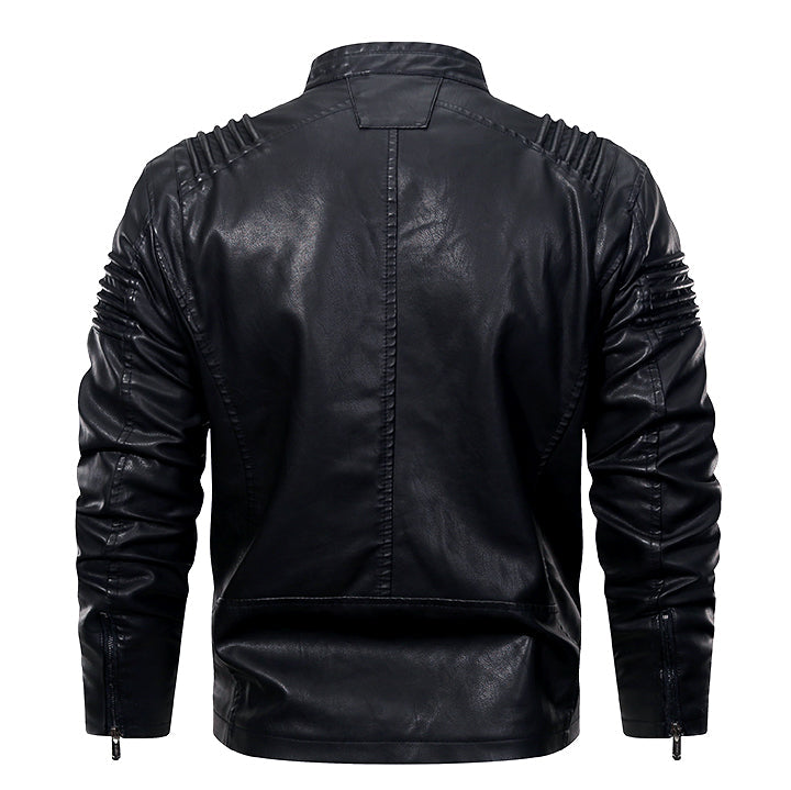 Faux Leather Motorcycle Jacket Black Waterproof Scratch-Resistant Men's Women's Streetwear Biker Jacket Premium PU Leather | Sansoti
