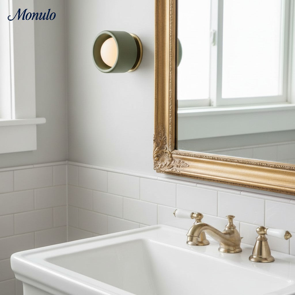 Keramische Ronde Wandlamp Wit Minimalistisch Flush Mount Verlichting voor Hal en Gang | Sansoti