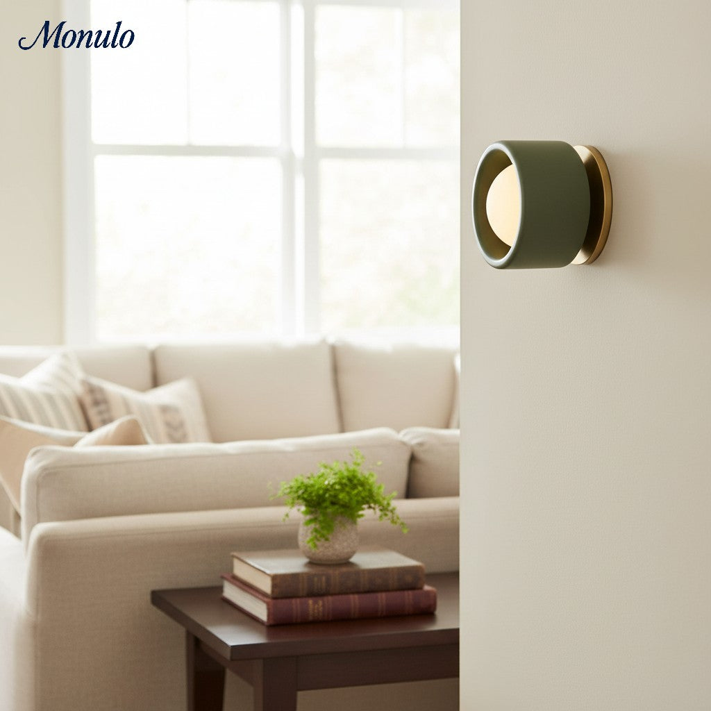 Keramische Ronde Wandlamp Wit Minimalistisch Flush Mount Verlichting voor Hal en Gang | Sansoti