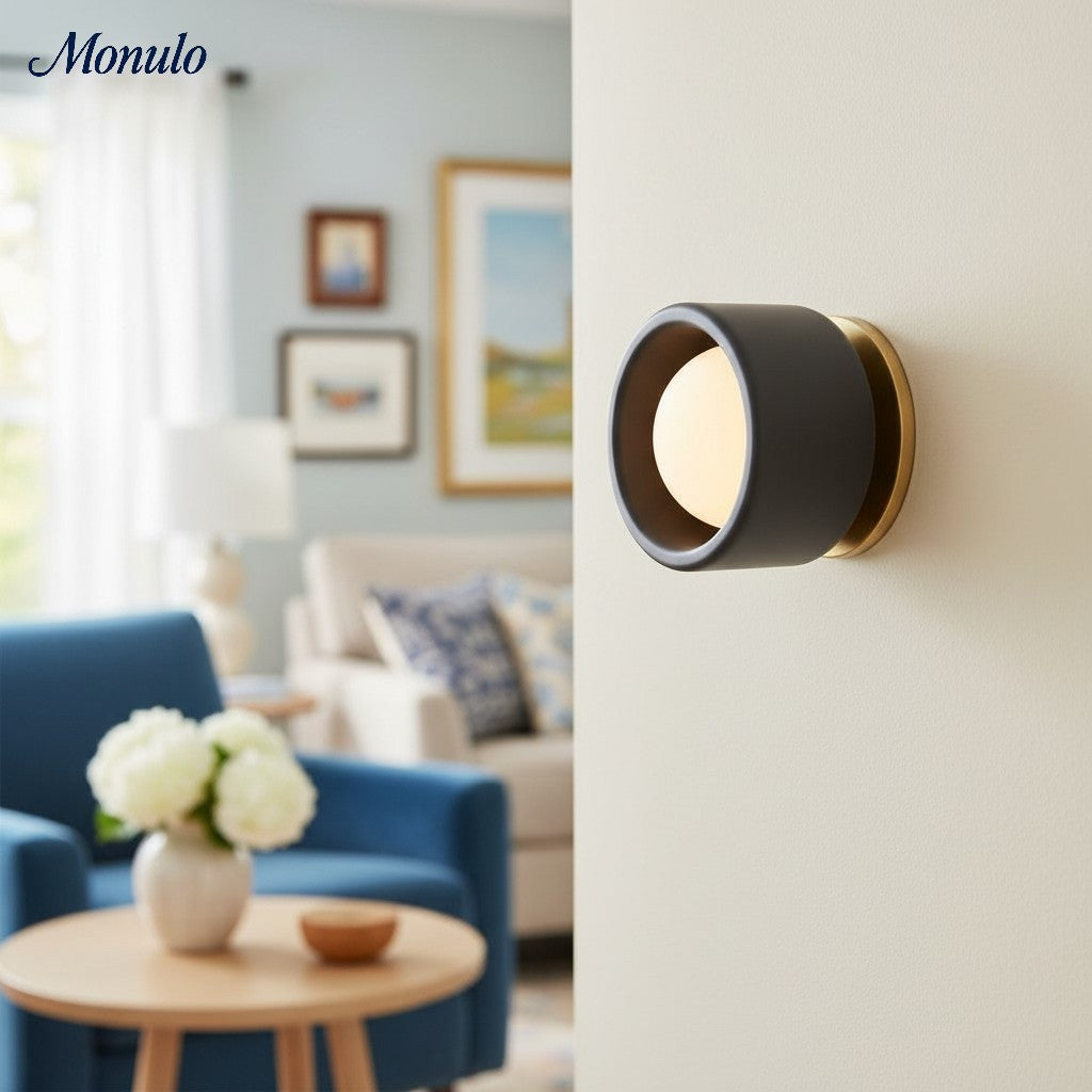 Keramische Ronde Wandlamp Wit Minimalistisch Flush Mount Verlichting voor Hal en Gang | Sansoti