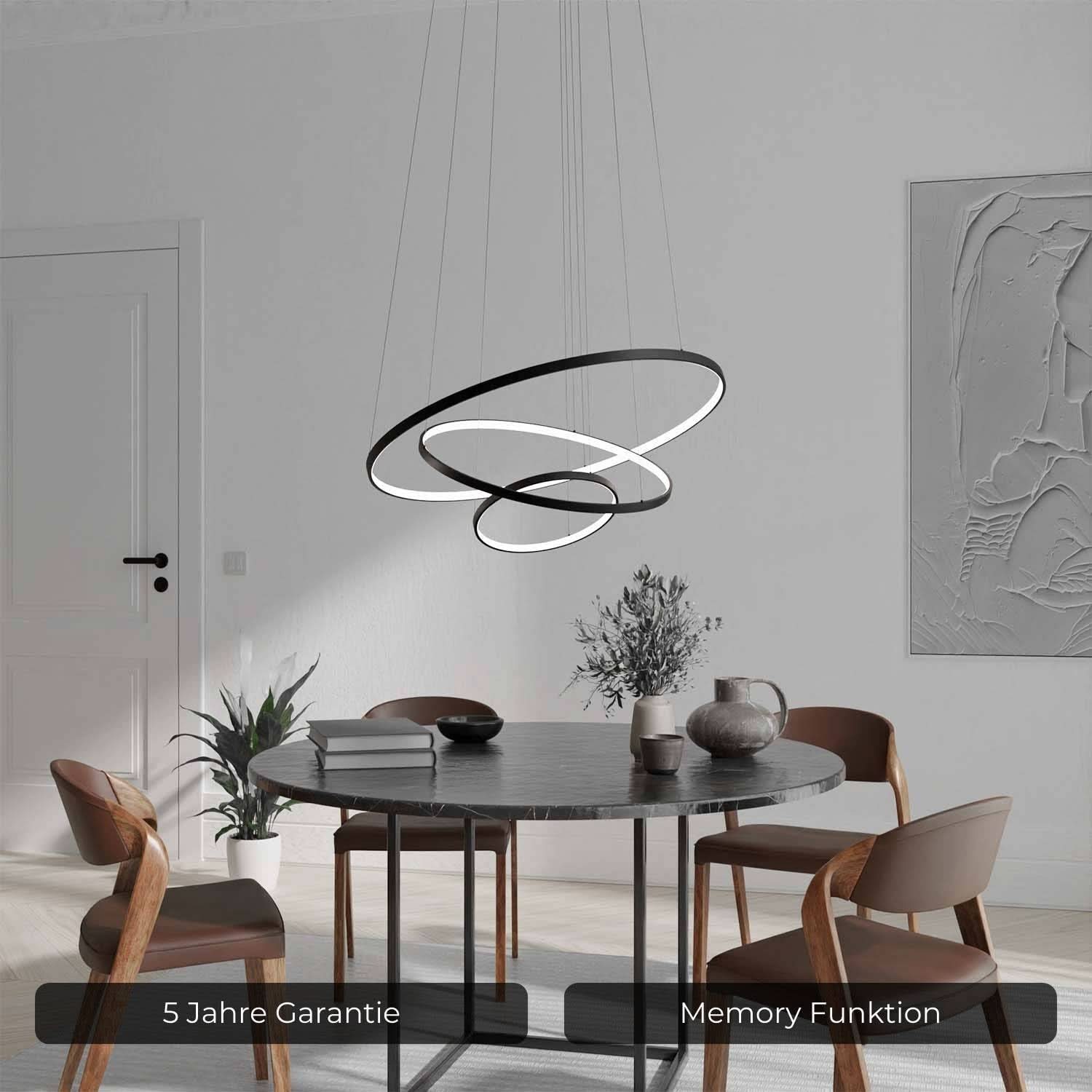 Moderne ring hanglamp met zwevend 3-ringen design | Sansoti
