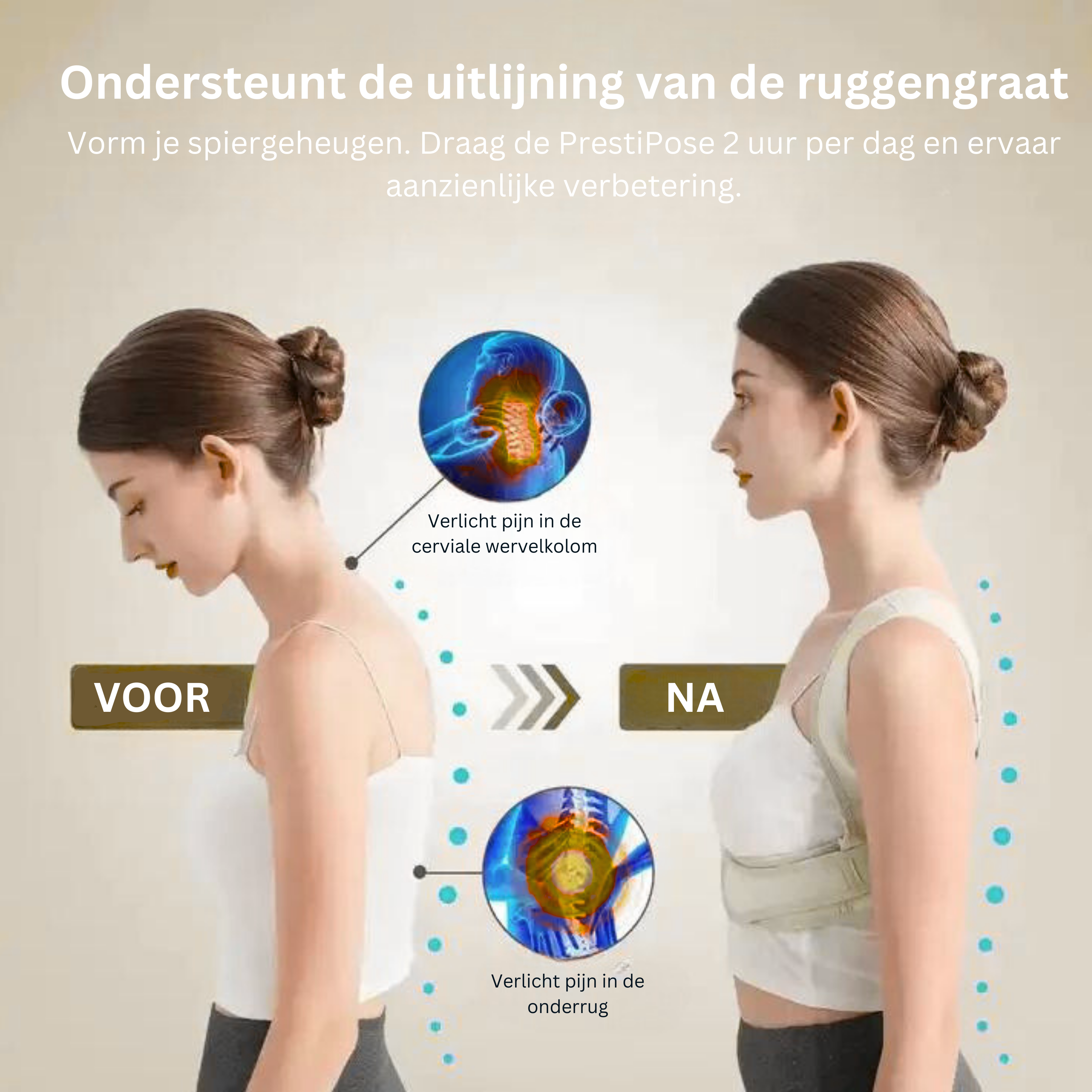 Corrigerend Rugsteun Vest – Onzichtbaar Ondergoed voor Rechte Houding en Verlichte Nek-, Schouder- en Rugpijn | Ademend Comfort voor Dagelijks Gebruik | Sansoti