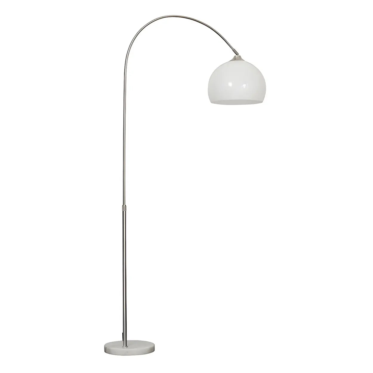 Lampadaire moderne en arc avec abat-jour en dôme acrylique et structure métallique de 220 cm de haut pour salon et coin lecture | Restfield