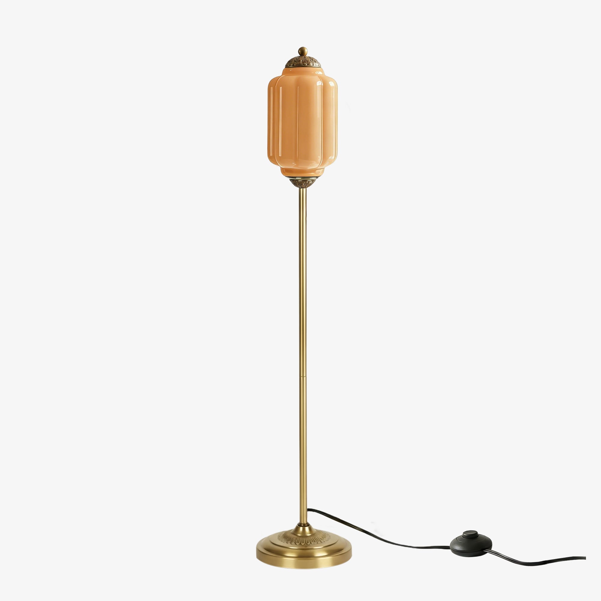 Decoratieve Glazen Pompoen Vloerlamp Retro Organische Stijl Woonkamer Staande Lamp | Sansoti