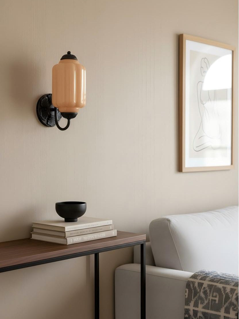 Melkglazen Wandlamp Eloise voor Hal en Slaapkamer | Vintage Wandverlichting met Melkwit Glas | Sansoti