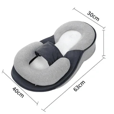 Wigkussen Baby Anti-Reflux 15° Inclinatie Ademend Katoen Afneembare Hoes 58x36cm Grijs Veilig Slapen | Sansoti