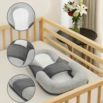 Wigkussen Baby Anti-Reflux 15° Inclinatie Ademend Katoen Afneembare Hoes 58x36cm Grijs Veilig Slapen | Sansoti