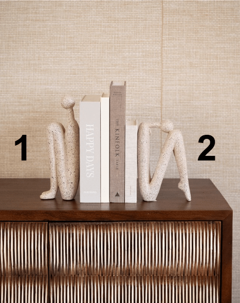 Boekensteun Beeld Set Polyhars Modern Design 27cm Decoratief | Sansoti