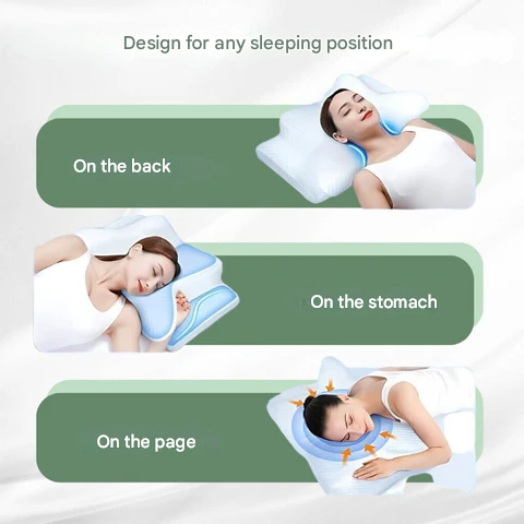 Orthopedisch Kussen Memory Foam Ergonomisch Neksteun Rug Verlichting Optimaal Slaapcomfort Traagschuim | Sansoti