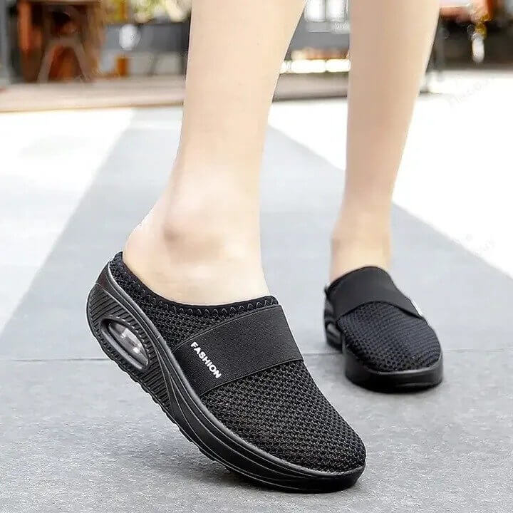Baskets orthopédiques pour femmes avec amorti à coussin d’air, en mesh respirant, chaussures de marche antidérapantes, pointures 35-42 | Sansoti