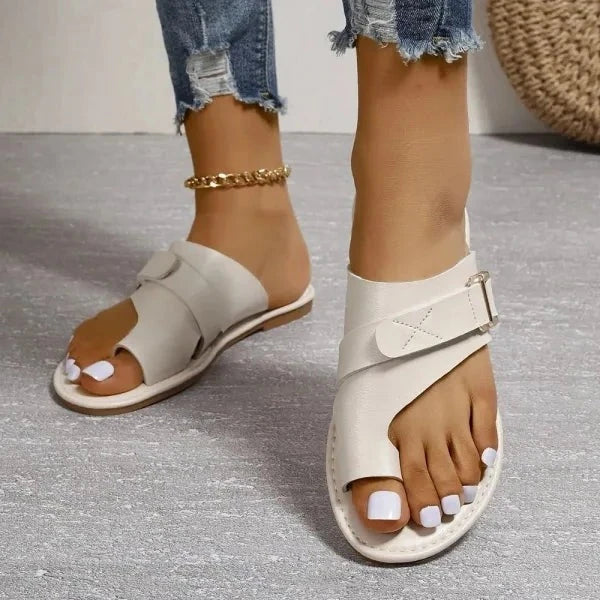 Orthopedische Leren Sandalen met Voetgewelfsteun en Hallux Valgus Correctie Dames Comfortsandalen Retro Stijl | Sansoti