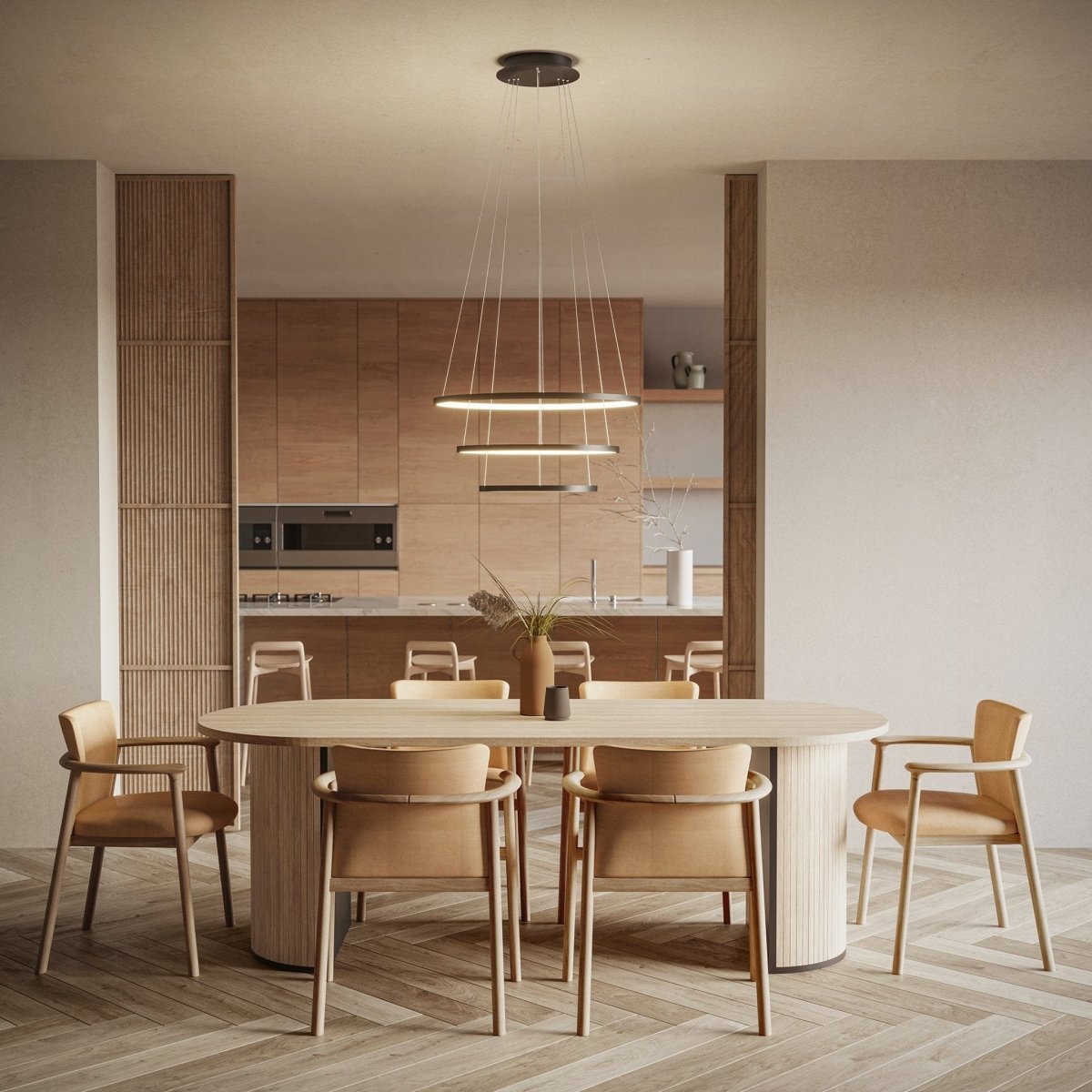 LED Hanglamp Ringen 70-55-40cm Dimbaar Aluminium Design | Sansoti