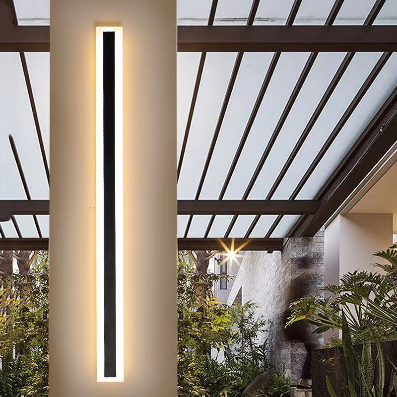 Schlichte LED-Außenwandleuchte mit Linienbeleuchtung | Moderne lineare Wandleuchte für Fassade, Garten, Balkon und Terrasse | Sansoti