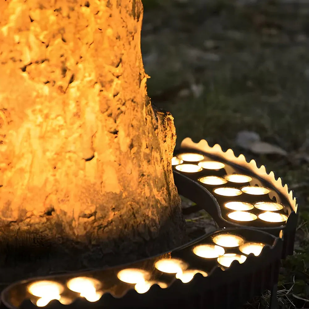 LED-owa lampa ogrodowa do podświetlania drzew, aluminiowa, odporna na warunki atmosferyczne, oświetlenie zewnętrzne akcentowe, średnica 31-44cm, nastrojowe oświetlenie ogrodu | Sansoti