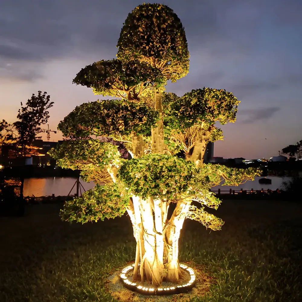LED-owa lampa ogrodowa do podświetlania drzew, aluminiowa, odporna na warunki atmosferyczne, oświetlenie zewnętrzne akcentowe, średnica 31-44cm, nastrojowe oświetlenie ogrodu | Sansoti