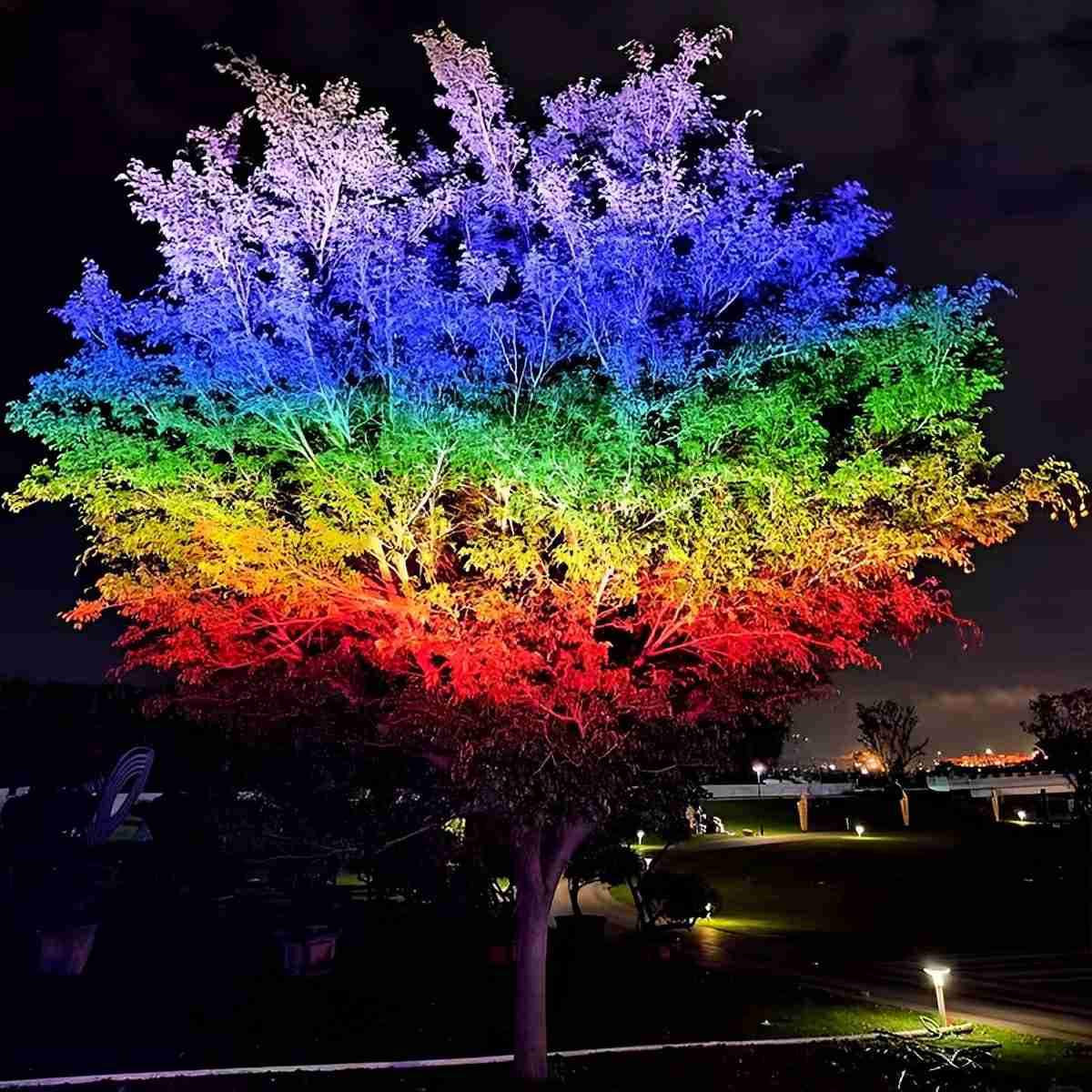 Grey RGB Outdoor Spotlight Aluminium 48W/72W Garden Lighting Tree IP65 Waterproof Landscape Lighting Garden | Sansoti
