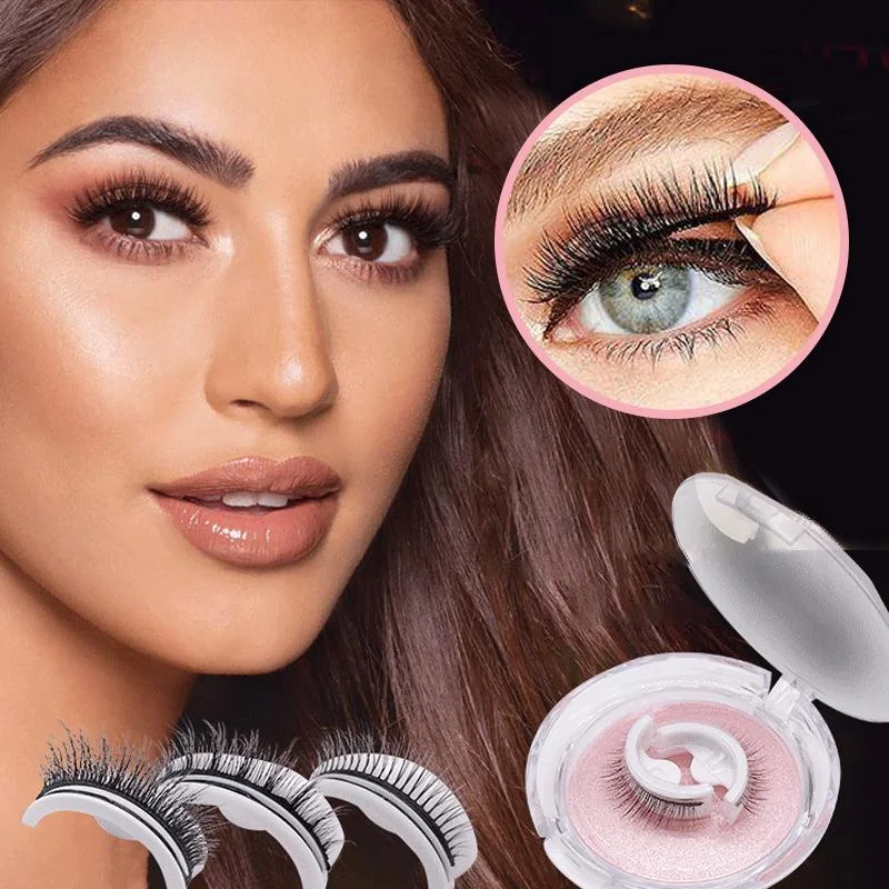 Faux cils autocollants réutilisables sans colle, fibres synthétiques, aspect naturel, accessoire de maquillage | Sansoti