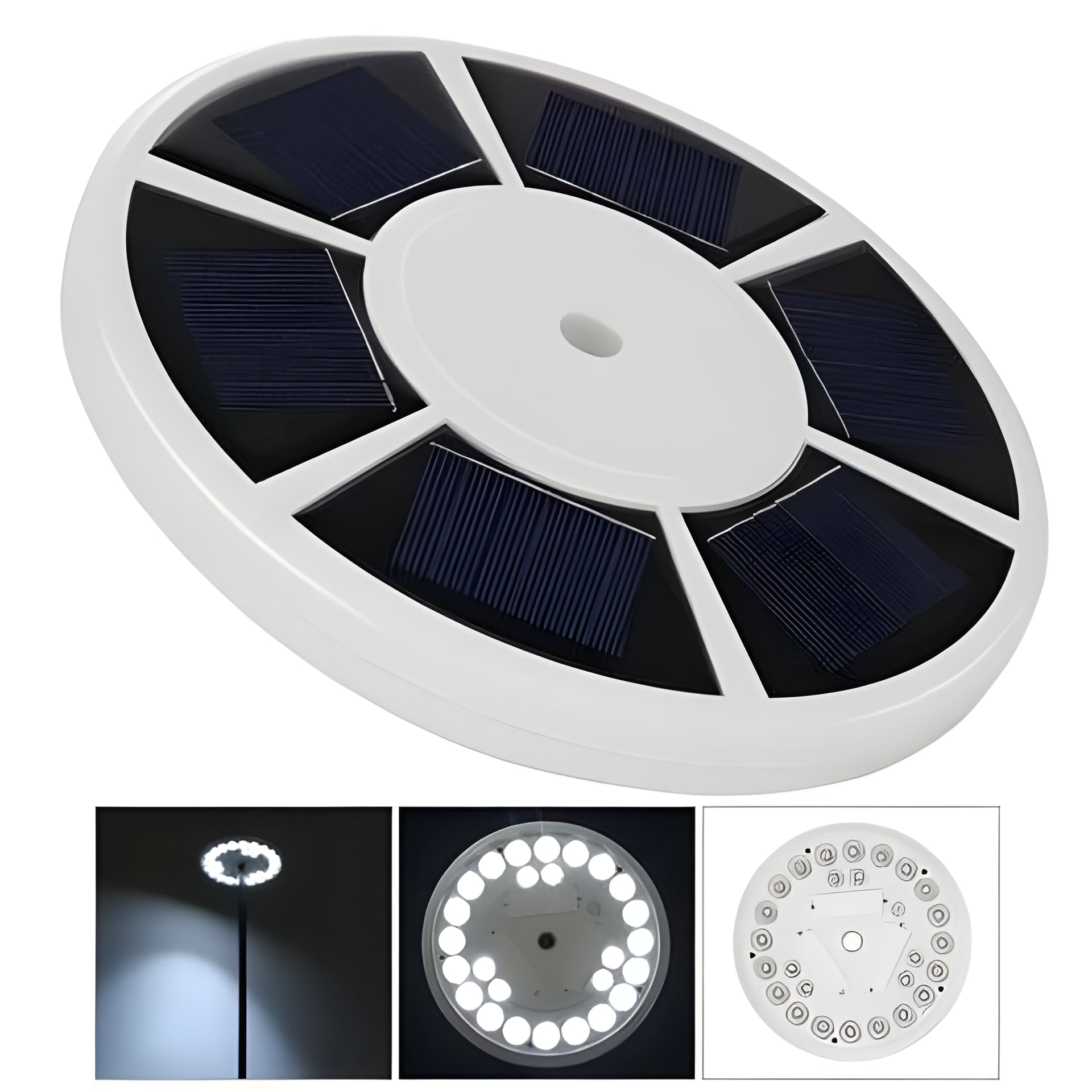 Solarbetriebene LED-Beleuchtung für die Mastspitze, 700 Lumen, weißes Licht, wasserdicht nach IP67, automatisch für den Garten | Sansoti