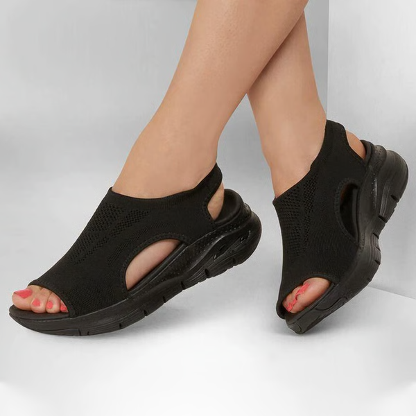 Sandales de sport orthopédiques avec bride de talon réglable pour femmes, bleu rose noir, lavables, en mesh, été, randonnée | Sansoti