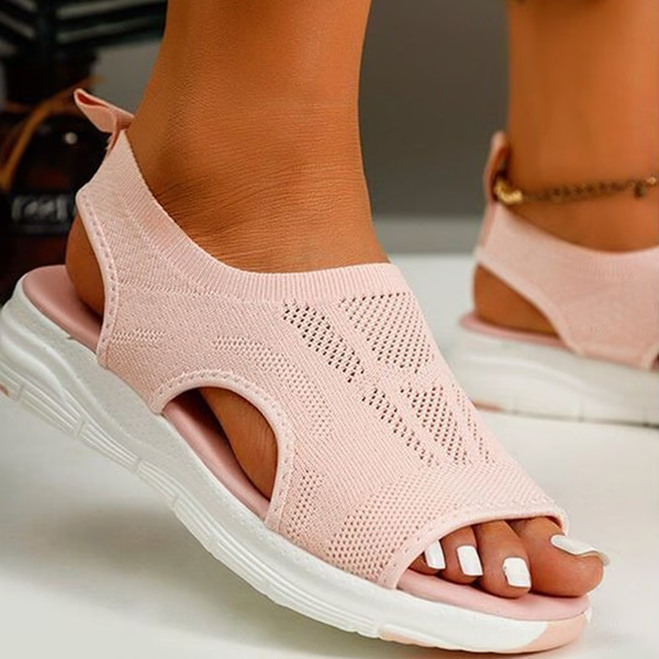 Sandales de sport orthopédiques avec bride de talon réglable pour femmes, bleu rose noir, lavables, en mesh, été, randonnée | Sansoti