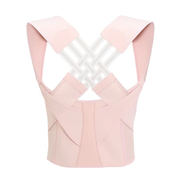Correcteur de posture réglable avec soutien du dos, noir et rose, pour le confort du cou, des épaules et du dos et l’amélioration de la posture | Sansoti
