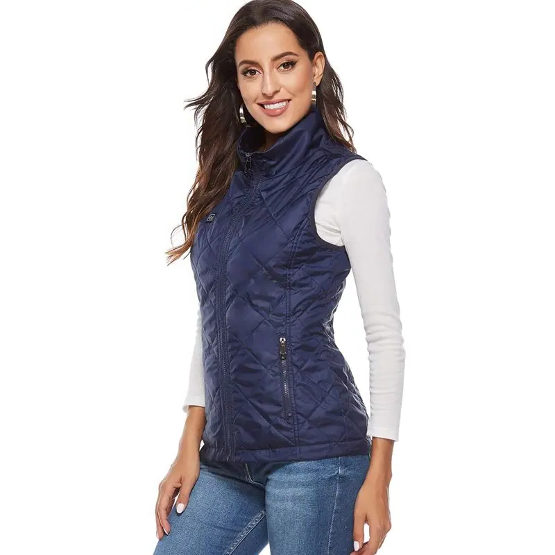 Beheizbare Damen-Weste mit 9 Wärmezonen, USB-Anschluss, Outdoor-Thermobekleidung für den Winter | Sansoti