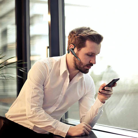 Bluetooth Headset 5.1 Dual Microfoon Ruisonderdrukking 25 Uur Gesprekstijd Draadloos Oortje Handsfree Bellen Truckers Chauffeurs Teams Skype CVC8.0 | Sansoti