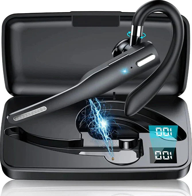 Kabelloses Bluetooth-Headset mit zwei Mikrofonen und Geräuschunterdrückung für freihändiges Telefonieren und Arbeiten von zu Hause | Sansoti