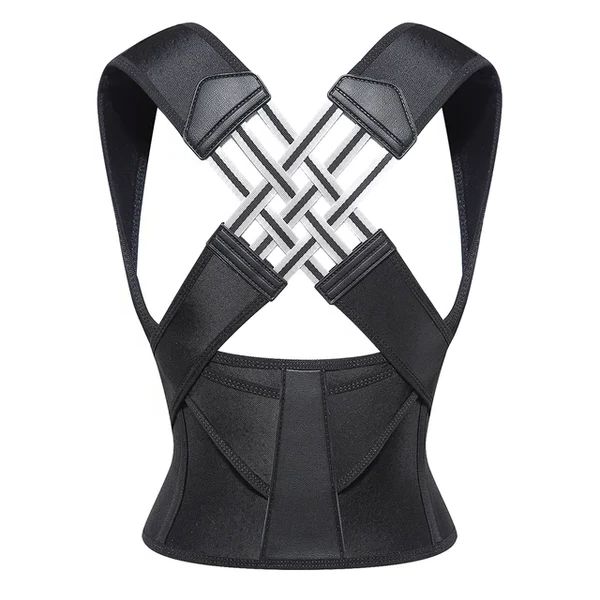 Correcteur de posture réglable avec soutien du dos, noir et rose, pour le confort du cou, des épaules et du dos et l’amélioration de la posture | Sansoti