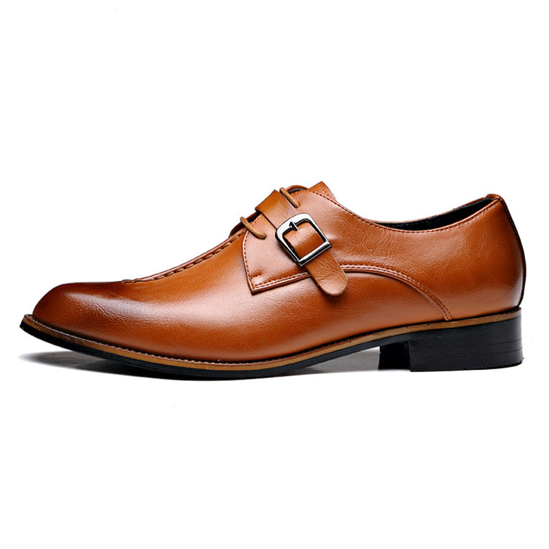 Classic Men's Leather Shoes Chocolate Brown Oxford Style Waterproof Scratch-Resistant Durable Elegant Look Business | Sansoti